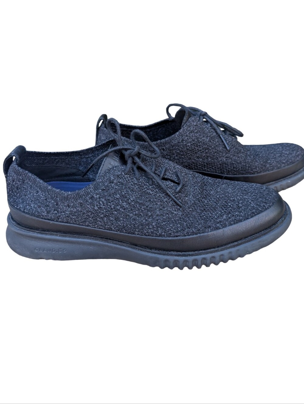 Cole Haan 2.ZERØGRAND Stitchlite Oxford shoes in black knit fabric size 9M